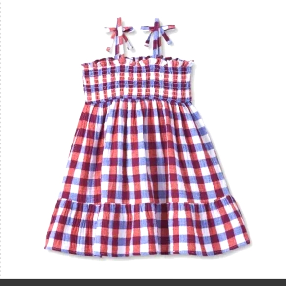 Cat & Jack Red, White & Blue Plaid Sundress - Picture 1 of 3